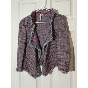 Robbi And Nikki Tweed Blazer Jacket Pink And Blue Fairy Fringes Small Easter